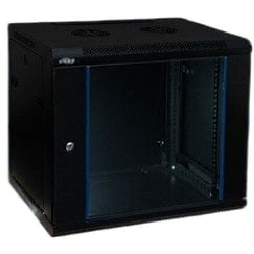 Komutacinė spinta 19'' pakabinama 9U 600x450mm (juoda, nesurinkta, IP20) ASP2-6409