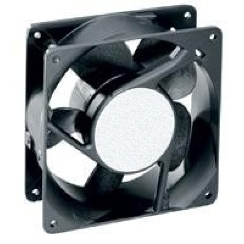 Ventiliatorius 19'' pakabinamai spintai AT-001 (juodas, 220V, 118x118x37 mm, su laidu ir kištuku)