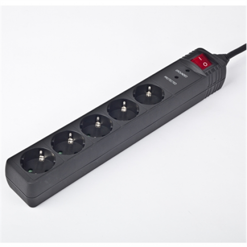 SPG5-C-10 Surge Protector SPG5-C-10/ 3 m/ 5 Sockets/ Black
