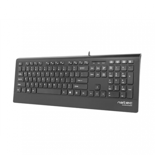 NKL-0876 Natec Keyboard, Barracuda, US Layout, Slim | Natec | Keyboard | Barracuda | Standard | Wired | US | Black | 529 g