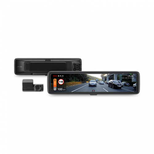 5415N6950005 Mio | MiVue R850T, Rear Camera | GPS | Wi-Fi | 1000nits high brightness and anti-reflective panel;  High brightness and penetrating mirror with HDR exposure optimization; Sleek design featuring 11.88” IPS anti-glar; Front cam & Rear cam: Sony