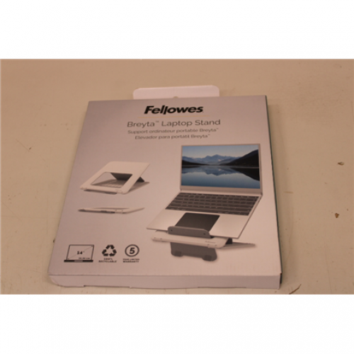 100016559SO SALE OUT. Fellowes Laptop Stand Breyta, white | Fellowes | Laptop Stand | Breyta | DAMAGED PACKAGING, SCRATCHES ON SIDE | White | 235 x 268 x 14 mm