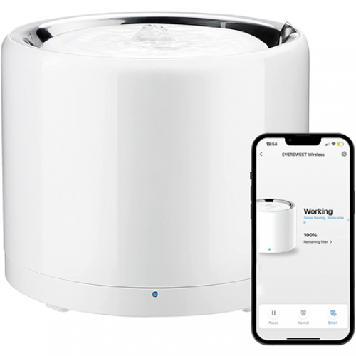 P4108 PETKIT | Smart Pet Drinking Fountain | Eversweet 3 Pro (Wireless Pump) | Capacity 1.35 L | Filtering | Material Stainless Steel, ABS | White