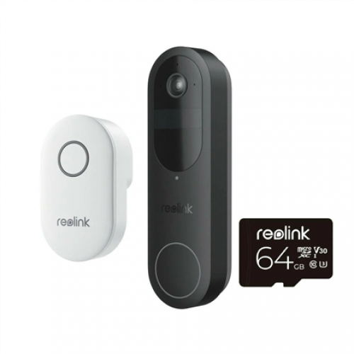 BWS2KDB Reolink D340B Doorbell Battery with Chime and 64GB SD Card