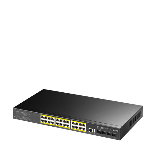 24 prievadų komutatorius CUDY GS5024PS4-400W (Valdomas, PoE)