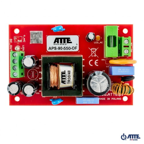 Maitinimo šaltinis ATTE APS-90-550-OF (55V OUT, 190–260V IN, 1.7A, 96W)