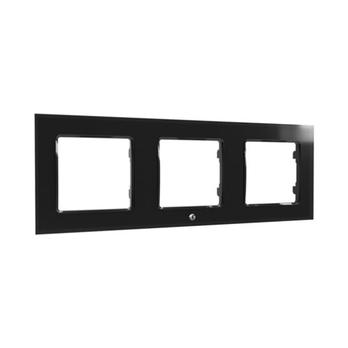 Shelly Wall Switch Frame x3, black Shelly Wall Switch Frame x3, black