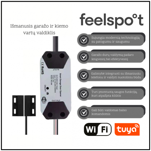 Išmanusis garažo ir kiemo vartų valdiklis Feelspot FS-GC02W  WiFi,Išmanusis garažo ir kiemo vartų valdiklis Feelspot FS-GC02W  WiFi