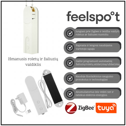 Išmanusis roletų ir žaliuzių valdiklis Feelspot BDM01ZB Zigbee, Tuya,Išmanusis roletų ir žaliuzių valdiklis Feelspot BDM01ZB Zigbee, Tuya