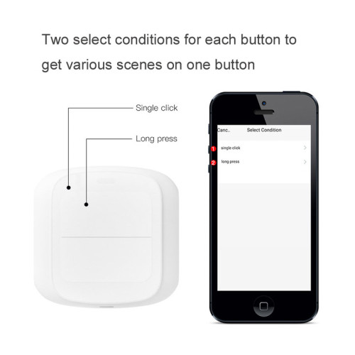 Išmanusis scenarijų jungiklis – mygtukas Feelspot FS-WSW01W Wi-Fi, Tuya Išmanusis scenarijų jungiklis – mygtukas Feelspot FS-WSW01W Wi-Fi, Tuya
