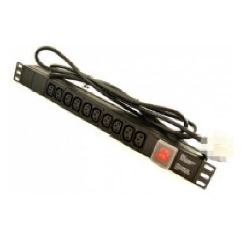 Maitinimo panelė 19'' spintai LK-BL-E10G08S (8xC13, su jungikliu, įeinanti Schuko, 1.8m)