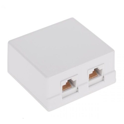 Virštinkinė rozetė RJ45 LK-WP-032 (2 lizdai, UTP Cat.5e, krosuojama)