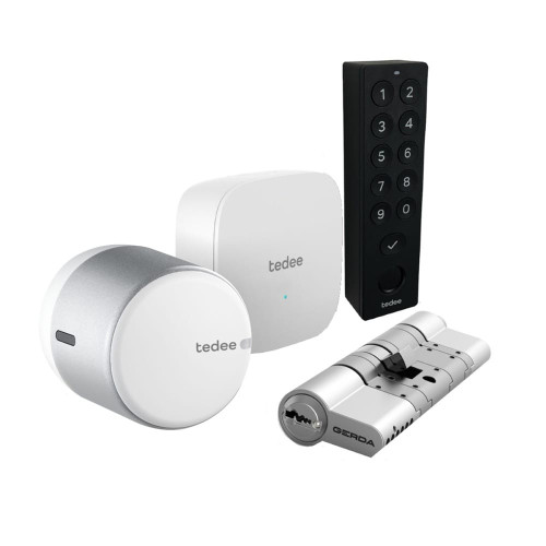 TEDEE GO išmanios spynos komplektas (su PIN kodų klaviatūra) Bluetooth Wi-Fi su nuotoliniu valdymu (sidabrinis) TEDEE GO išmanios spynos komplektas (su PIN kodų klaviatūra) Bluetooth Wi-Fi su nuotoliniu valdymu (sidabrinis)