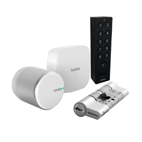 TEDEE PRO išmanios spynos komplektas (su PIN kodų klaviatūra) Bluetooth Wi-Fi su nuotoliniu valdymu (sidabrinis) TEDEE PRO išmanios spynos komplektas (su PIN kodų klaviatūra) Bluetooth Wi-Fi su nuotoliniu valdymu (sidabrinis)