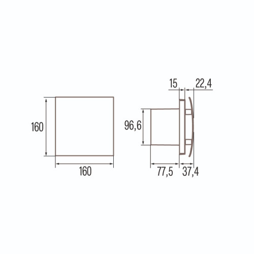 Ištraukimo ventiliatorius Cata UC-10 SILENTIS STD, juodas Ištraukimo ventiliatorius Cata UC-10 SILENTIS STD, juodas