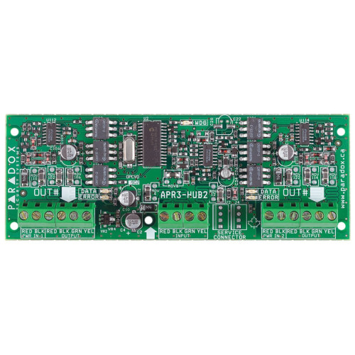 Magistralės izoliatorius Paradox HUB2 (EVO, SP, MG serijos centralėms, 24mA, 12-16VDC)