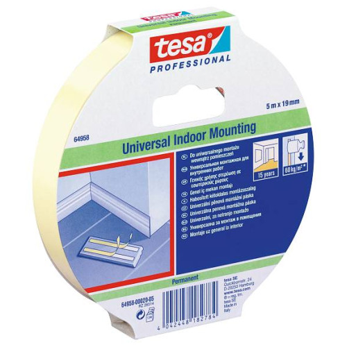 Lipni dvipusė juosta vidaus darbams TESA 1.5m x 19mm 66958-00006-00 Lipni dvipusė juosta vidaus darbams TESA 1.5m x 19mm 66958-00006-00