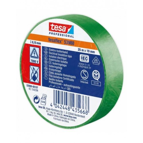 Izoliuojanti juosta TESA (žalia) 20m x 19mm 53988-00111-00 Izoliuojanti juosta TESA (žalia) 20m x 19mm 53988-00111-00