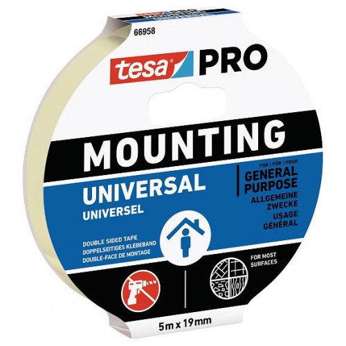 Lipni dvipusė juosta vidaus darbams TESA PRO 5m x 19mm TESA 66958-00007-00 Lipni dvipusė juosta vidaus darbams TESA PRO 5m x 19mm TESA 66958-00007-00