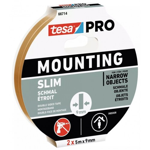 Lipni dvipusė juosta lauko darbams TESA SLIM (2 vnt.) 5m x 9mm 66714-00001-00 Lipni dvipusė juosta lauko darbams TESA SLIM (2 vnt.) 5m x 9mm 66714-00001-00