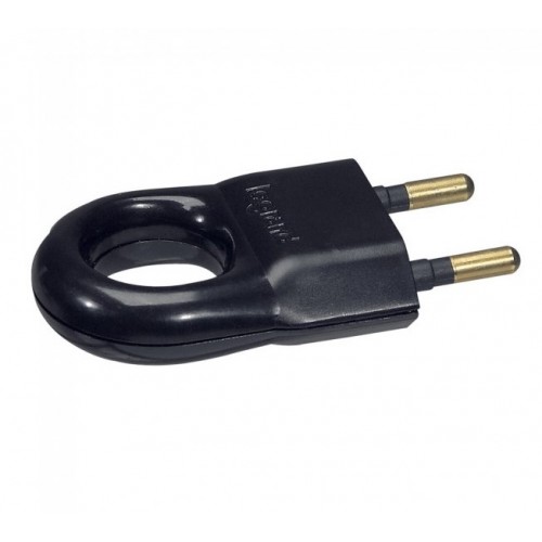 Kištukas Legrand 050163 (juodas, laidas iš šono, su žiedu, 6A, be įžeminimo) Kištukas Legrand 050163 (juodas, laidas iš šono, su žiedu, 6A, be įžeminimo)