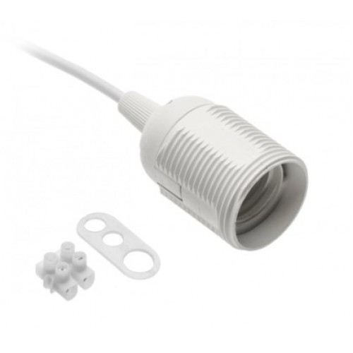 Lemputės lizdas su laidu baltas GTV GZ-E27000-00 (baltas, E27, 60W)
