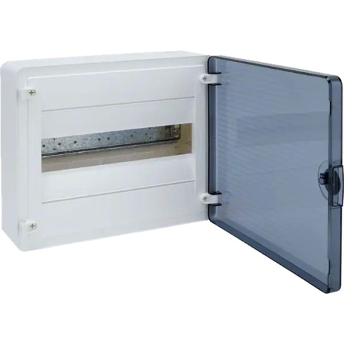 GOLF2 plastikinis virštinkinis skydelis VS112TD 1x12 mod. Hager (permatomos durelės, IP40) GOLF2 plastikinis virštinkinis skydelis VS112TD 1x12 mod. Hager (permatomos durelės, IP40)