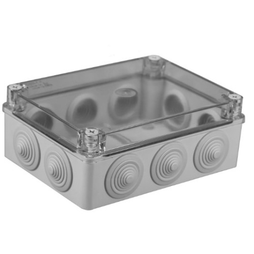 Hermetinė dėžutė skaidriu dangteliu Pawbol S-BOX 406-P (pilka, 190x140x70)