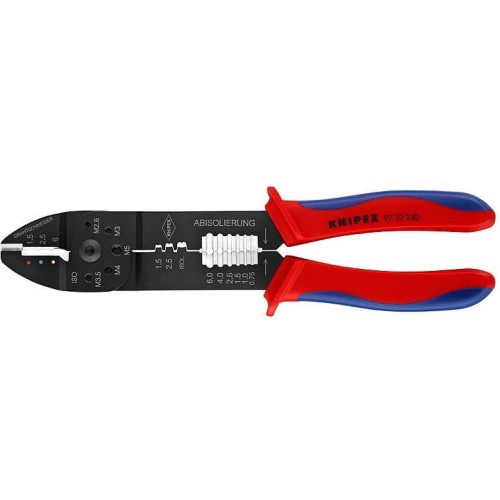 Kabelio nužievinimo ir jungčių užspaudimo replės KNIPEX 9722240