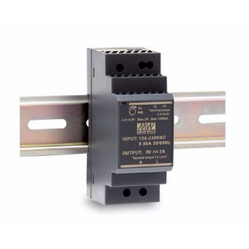 Impulsinis maitinimo šaltinis 12V 24W 2A, tvirtinamas ant DIN bėgio, MEAN WELL, HDR-30-12