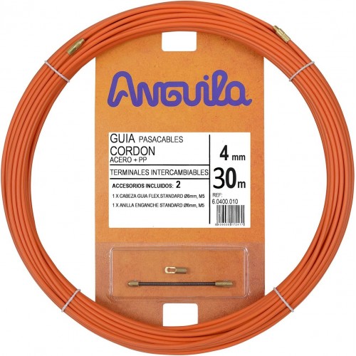 Kabelio pratraukėjas (30m, 4mm, oranžinis, plieninis) Kabelio pratraukėjas (30m, 4mm, oranžinis, plieninis)