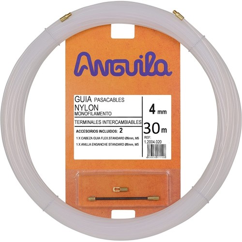 Kabelio pratraukėjas nailoninis (30m, 4mm, baltas, nailonas) 