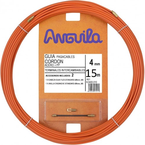 Kabelio pratraukėjas (15m, 4mm, oranžinis, plieninis) Kabelio pratraukėjas (15m, 4mm, oranžinis, plieninis)