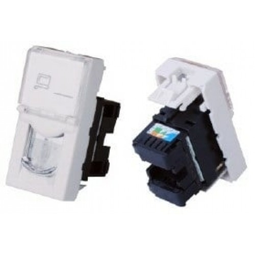 Lizdas RJ45 UTP keystone tipo montuojamas į apdaila Cat 5e 45x22,5mm Lizdas RJ45 UTP keystone tipo montuojamas į apdaila Cat 5e 45x22,5mm
