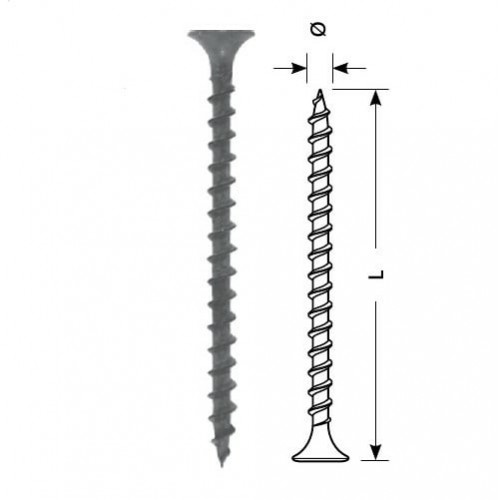 Sraigtas STARFIX gipsas-medis 3.5x25/F (juodas, 200vnt)