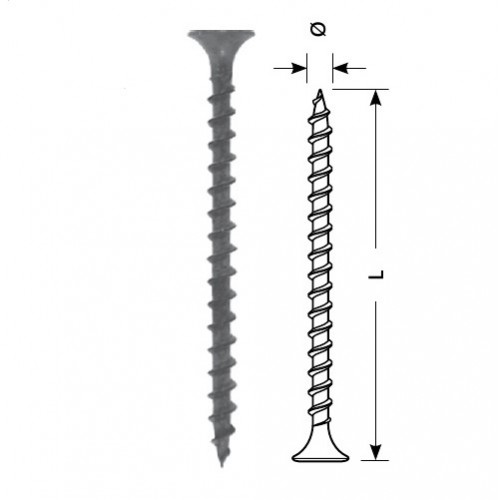 Sraigtas STARFIX gipsas-medis 3.5x45/F (juodas, 150vnt)