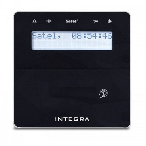 Satel klaviatūra INT-KLFR-B, su kortelių skaitytuvu., LED ind., Integra centralėms, juoda
