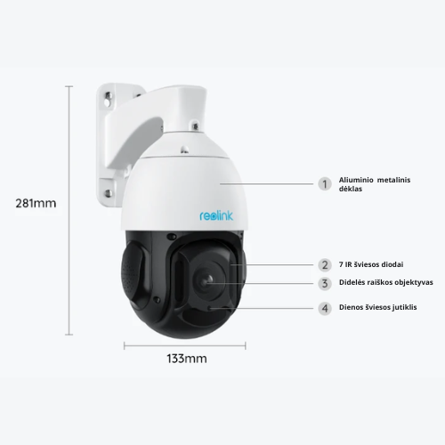 Reolink RLC-823A 16X PoE IP kamera su PTZ ir automatiniu sekimu