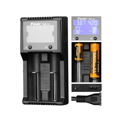 Fenix ARE-A2 – 2 kanalų išmanus įkroviklis Li-ion, Ni-MH, Ni-Cd baterijoms