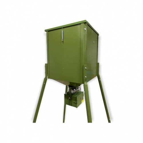 Šėrykla saulės baterija ir talpykla HUNTERA FeedPro M2 12V  100kg (žalia)