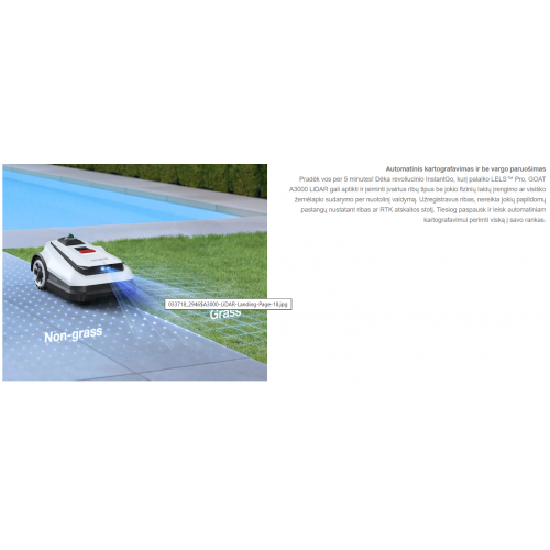 Ecovacs Goat A3000 Lidar 30 aru - Tikslus vejos priežiūros robotas