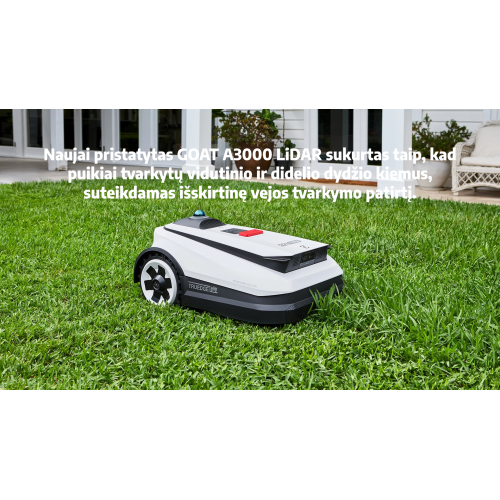 Ecovacs Goat A3000 Lidar 30 aru - Tikslus vejos priežiūros robotas