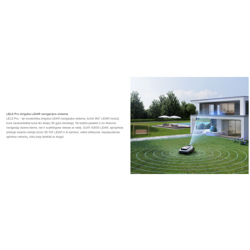 Ecovacs Goat A3000 Lidar 30 aru - Tikslus vejos priežiūros robotas