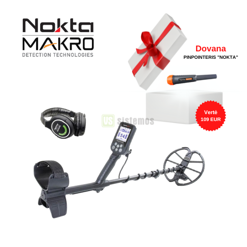 Metalo detektorius NOKTA MAKRO SIMPLEX WHP + DOVANA