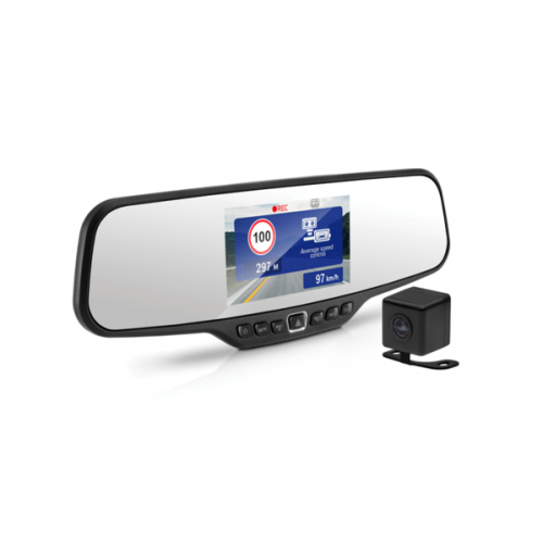 Registratorius veidrodyje ir galinio vaizdo kamera NEOLINE G-TECH X27 su GPS duombaze apie policijos radarus