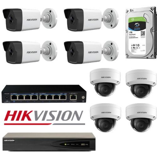 Hikvision 8 IP kamerų vaizdo stebėjimo sistema IPkit6