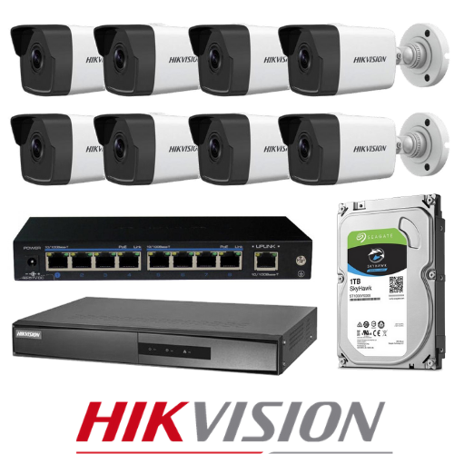 Hikvision 8 IP kamerų vaizdo stebėjimo sistema IPkit8