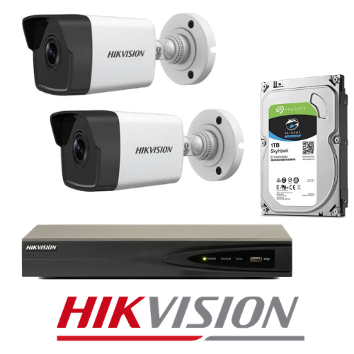Hikvision 2 IP kamerų vaizdo stebėjimo sistemos komplektas IPkit1