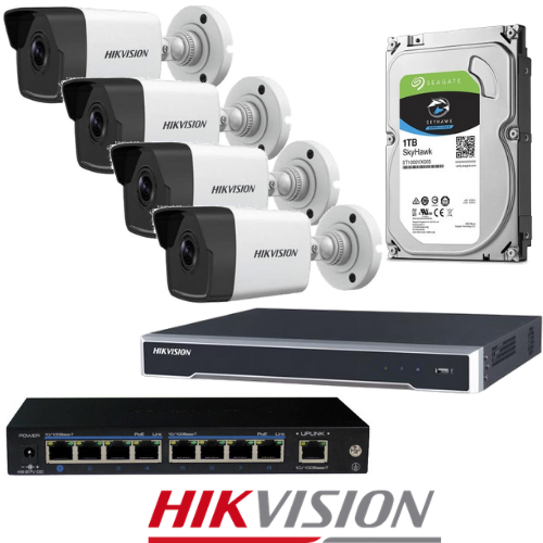 Hikvision 4 IP kamerų vaizdo stebėjimo sistema IPkit5