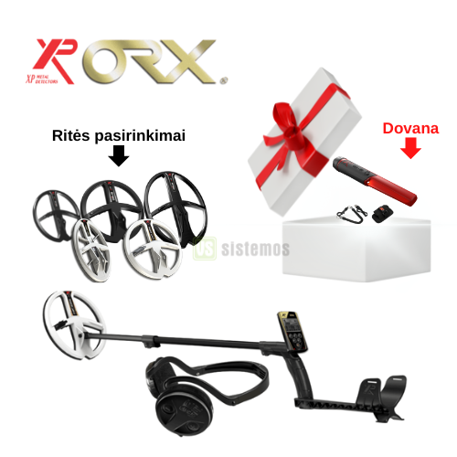 Metalo detektorius XP ORX su belaidėmis ausinėmis ir dovana MI-6 pinpointeris Metalo detektorius XP ORX su belaidėmis ausinėmis ir dovana MI-6 pinpointeris